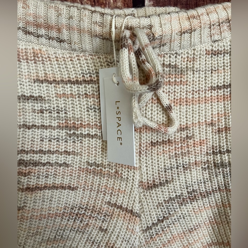 L*Space | NWT Layla Knit Cream High Waist Shorts - Picture 6 of 11